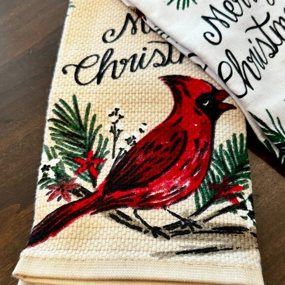NEW - St. Nicholas Square® Christmas Cardinal Kitchen Towel - Set of 2 - Picture 3 of 8